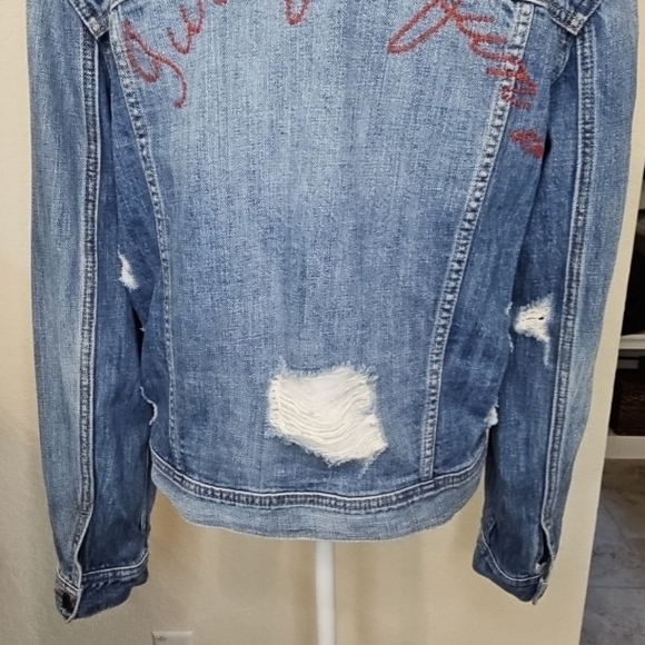 Classic Denim Jacket with Red Floral Detail - Picture 6 of 12